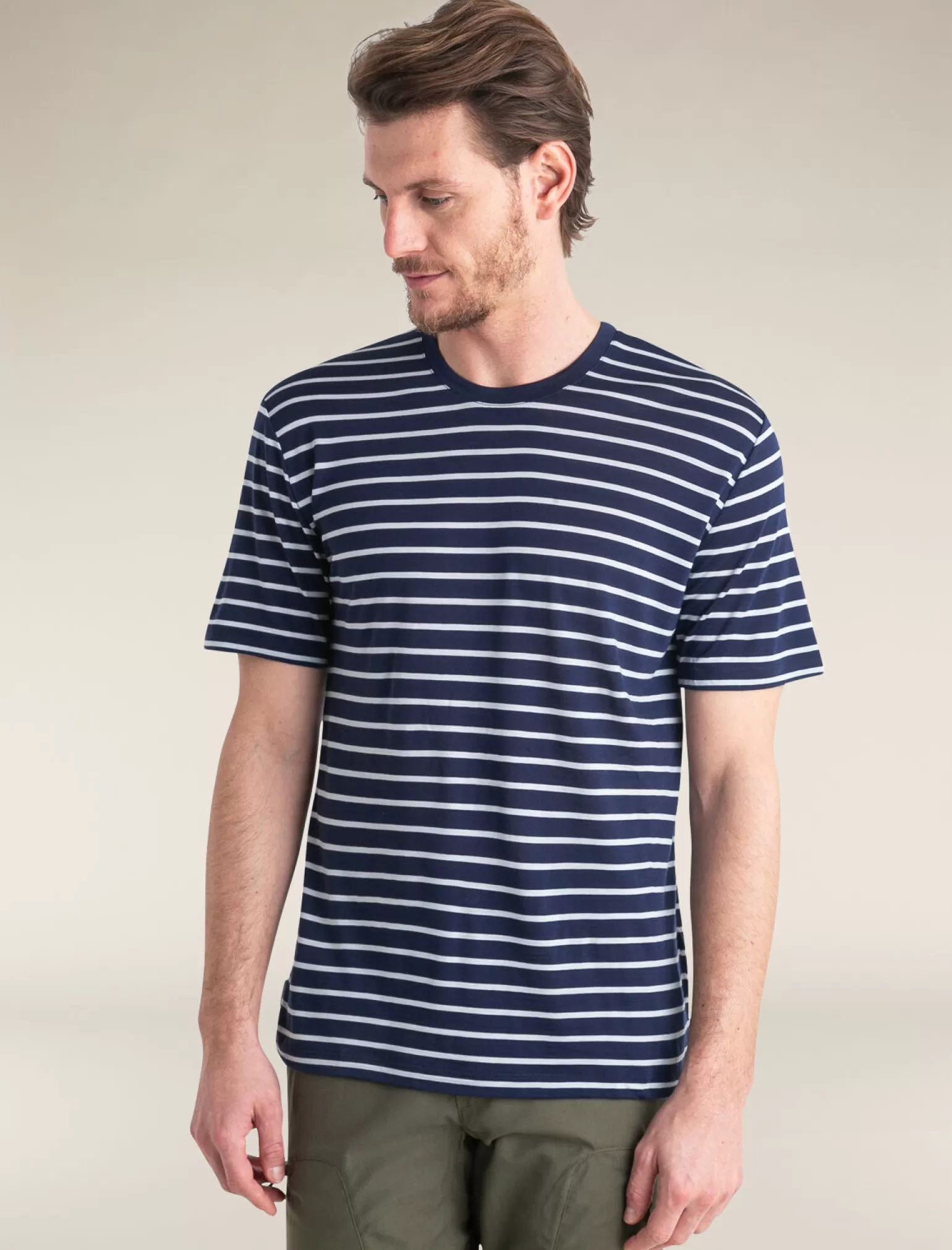 Icebreaker Men's Merino Blend Drayden Short Sleeve T-Shirt Stripe