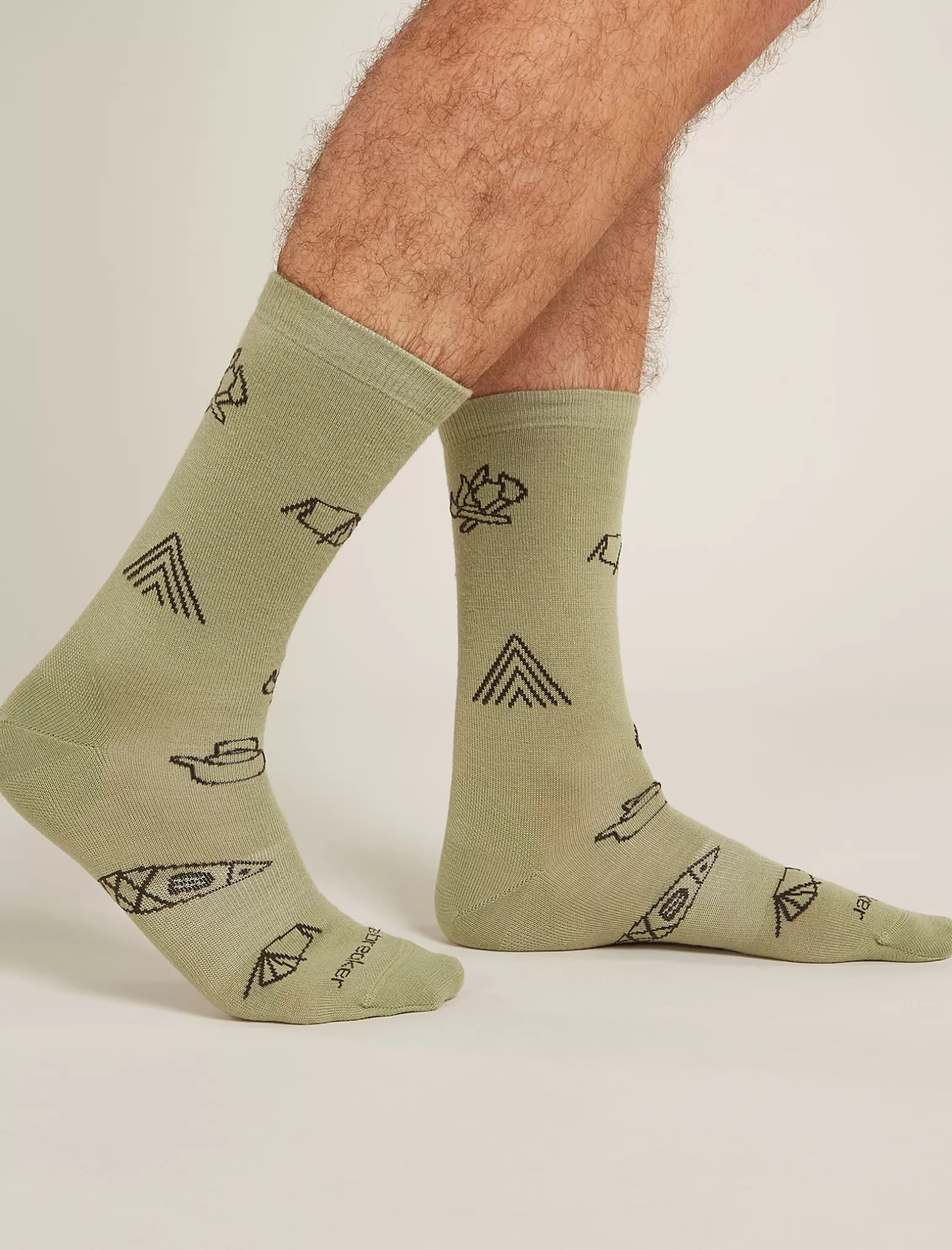 Icebreaker Men's Merino Lifestyle Ultralight Crew Socks Camp Essentials