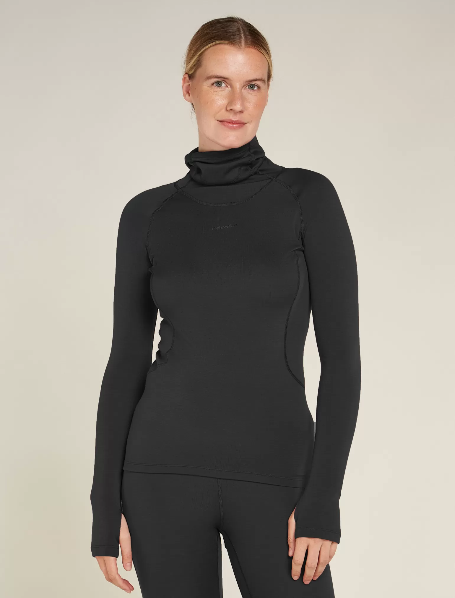 Women Icebreaker Women's 300 MerinoFine™ Polar Long Sleeve Roll Neck Thermal Top