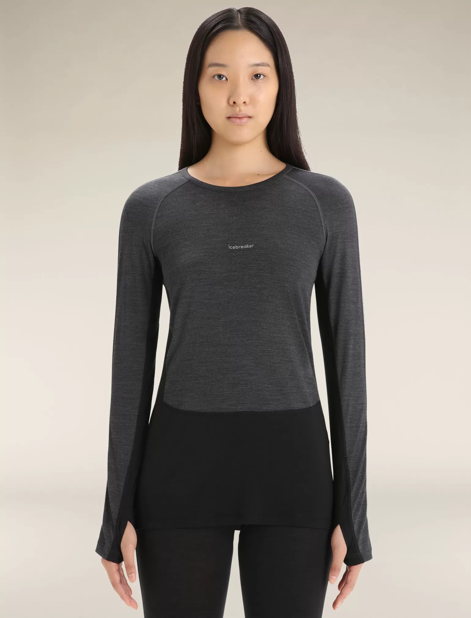 Women Icebreaker Women's 125 ZoneKnit™ Long Sleeve Crewe Thermal Top