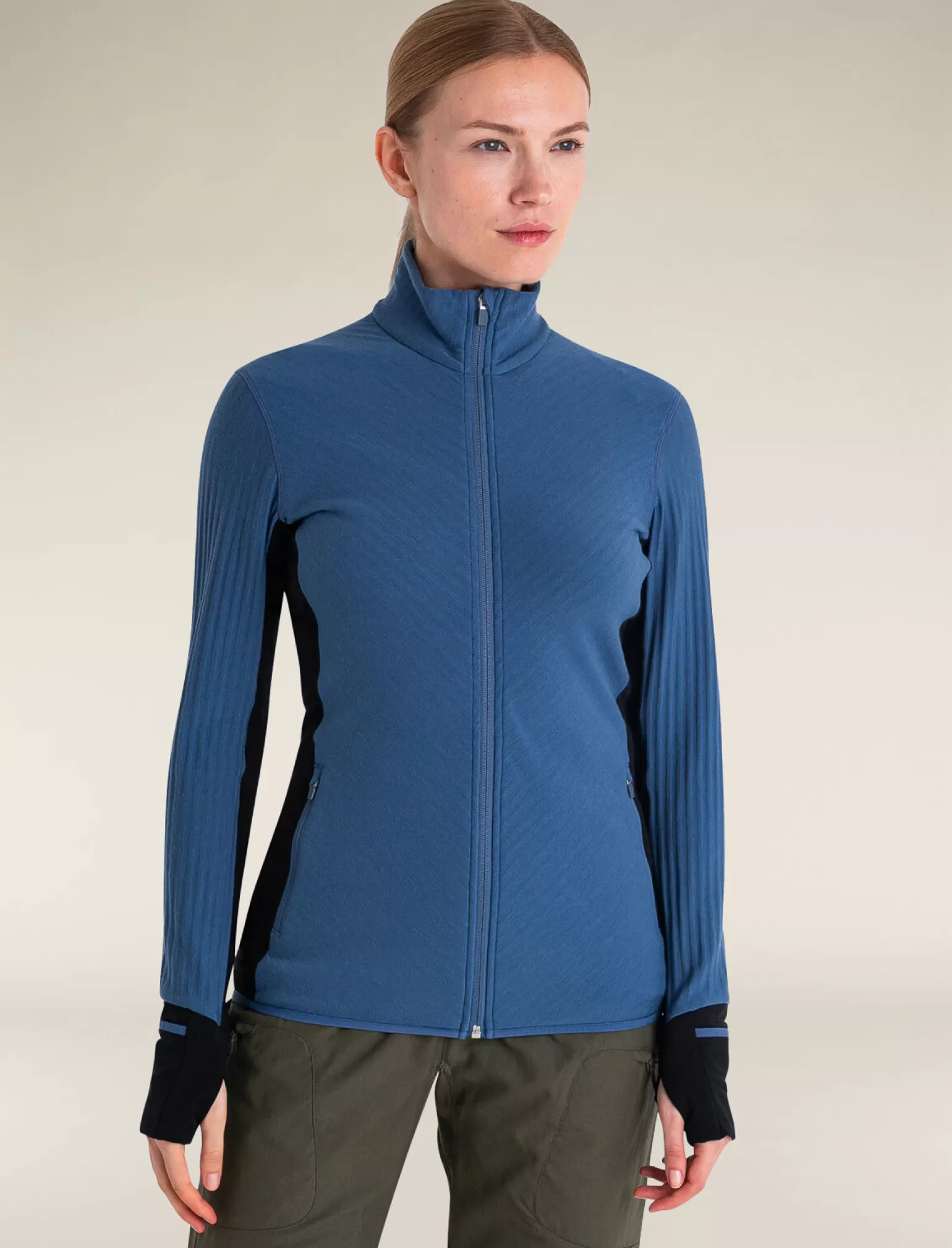 Women Icebreaker Women's Descender Long Sleeve Zip Jacket