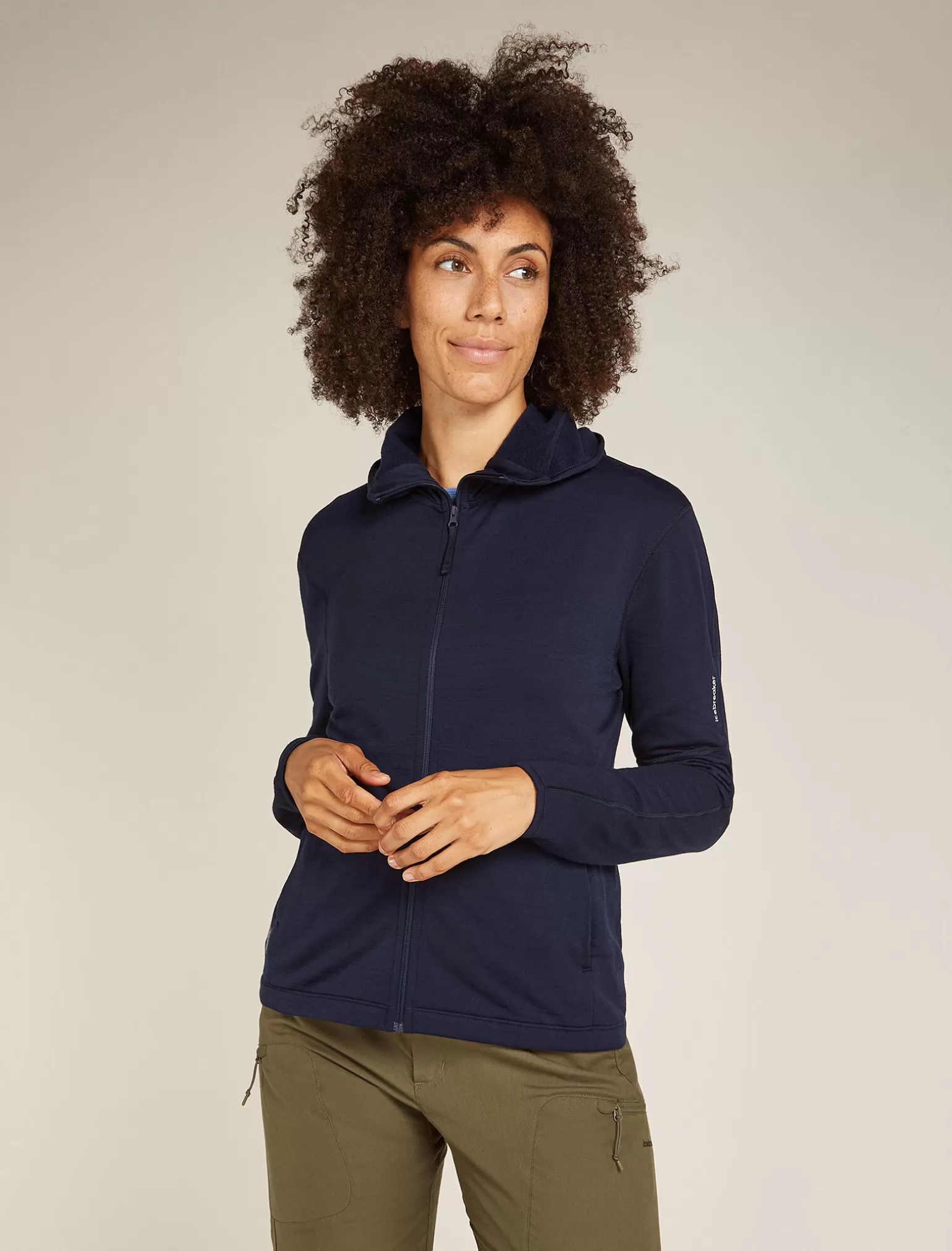 Women Icebreaker Women's Merino 360 Realfleece™ Elemental Long Sleeve Zip Hoodie