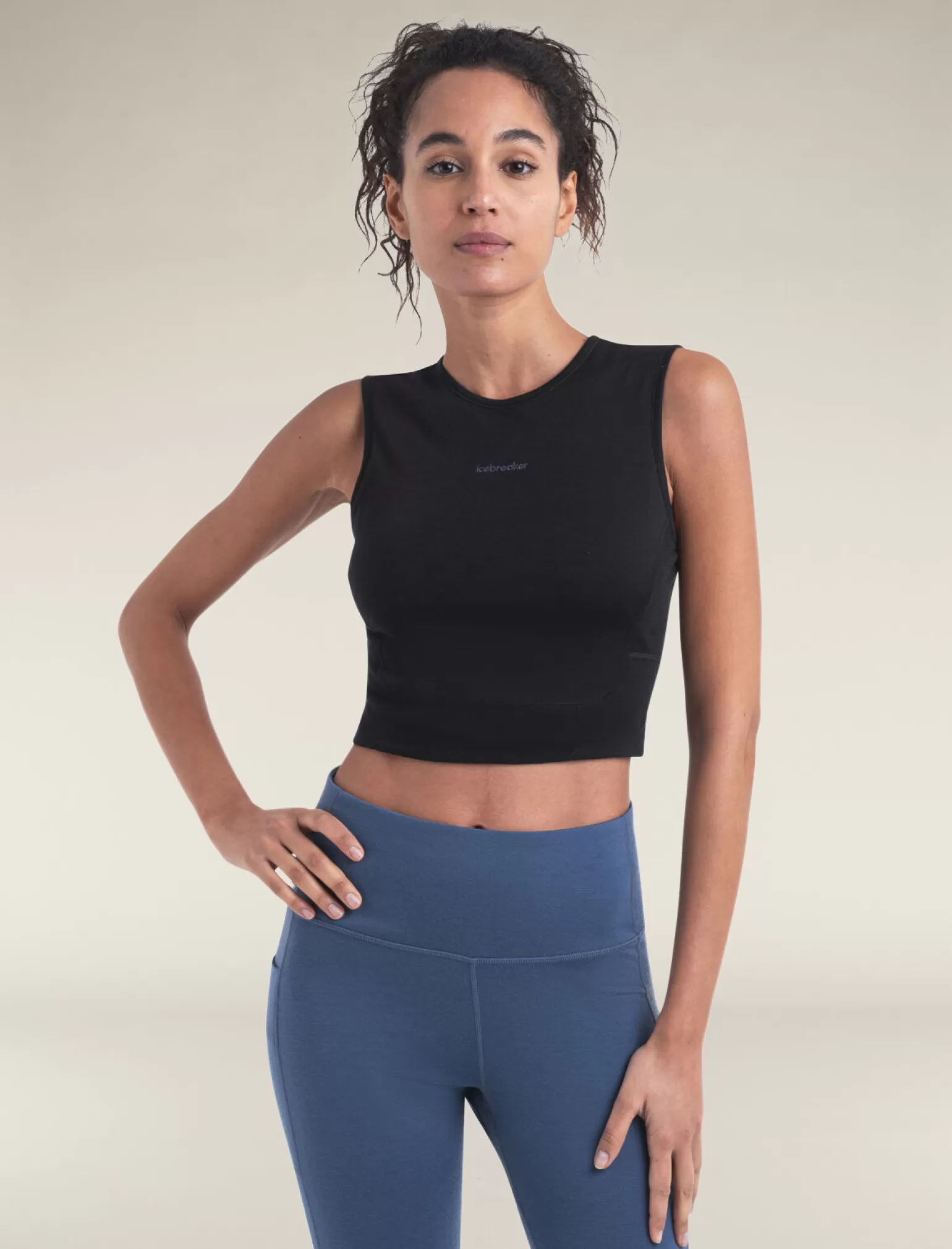 Women Icebreaker Women's Merino Blend 125 ZoneKnit™ Energy Wind Cropped Bra-Tank