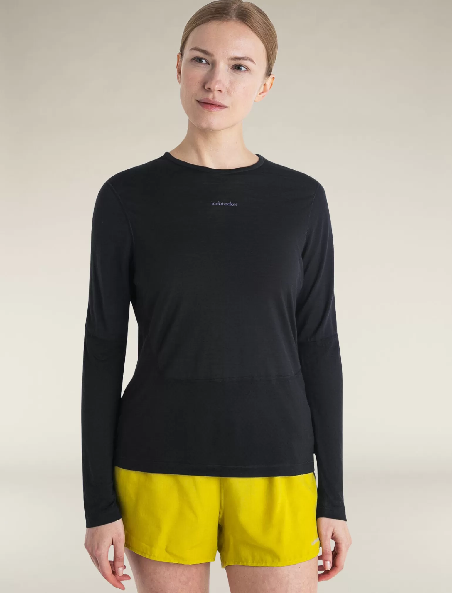 Women Icebreaker Women's Merino Blend 125 ZoneKnit™ Energy Wind Long Sleeve T-Shirt