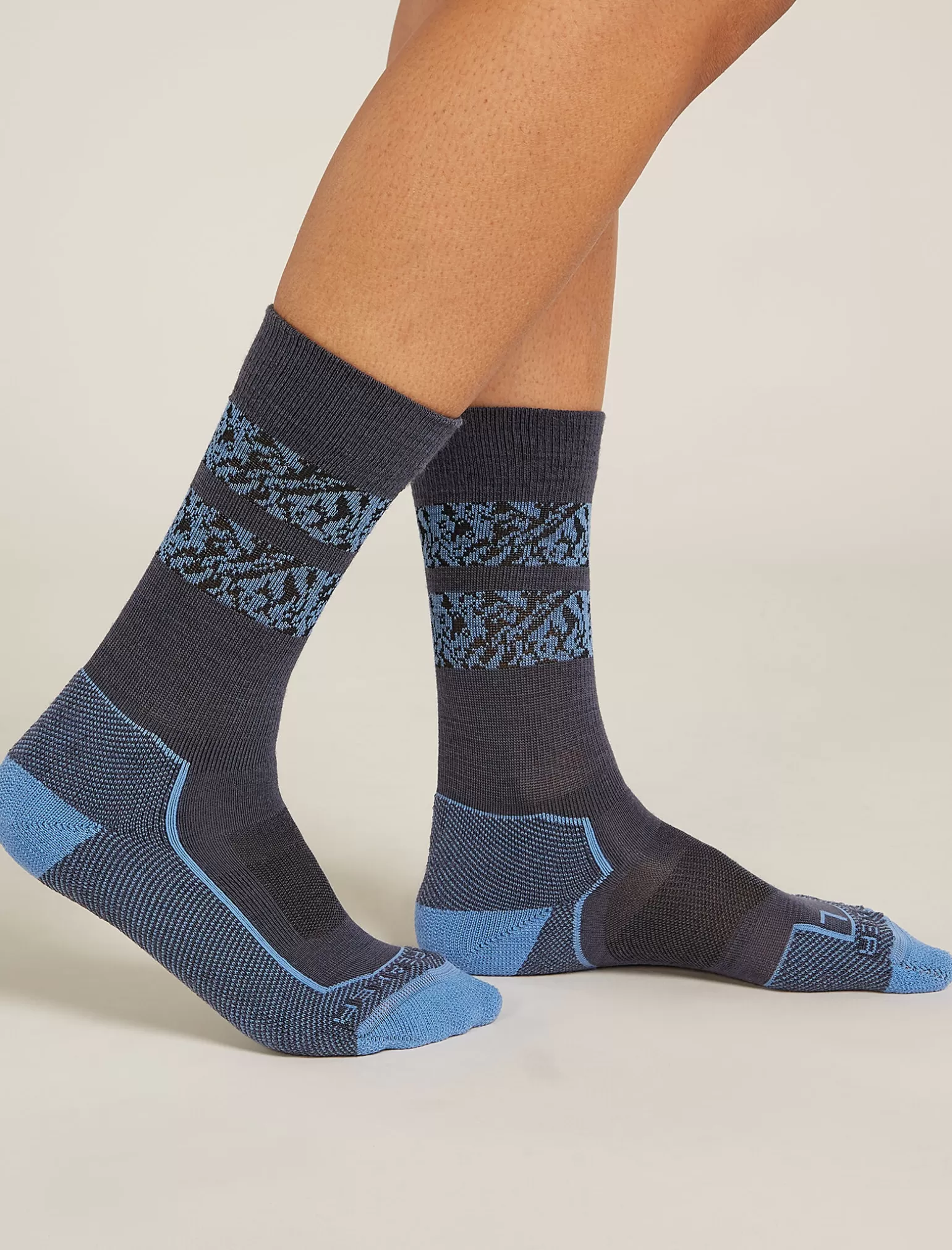 Women Icebreaker Women's Merino Hike+ Light Crew Natural Summit Socks